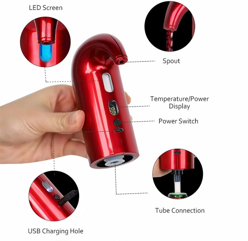 HOWTOOL Electric Wine Aerator, Wine Decanter Pump Dispenser Gifts Set,Automatic Wine Aerator Pourer Spout. Wine Dispenser Pump, Wine Gifts Set for Wine Lovers - Image 3